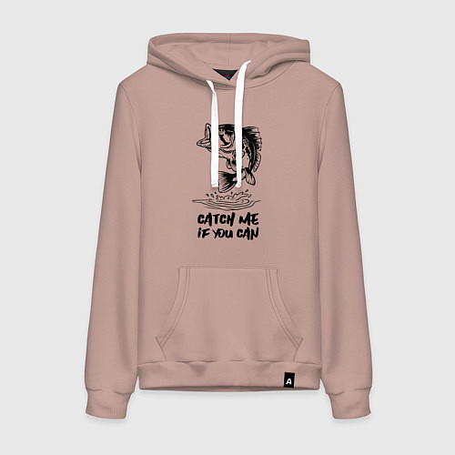 Женская толстовка-худи Catch me if you can / Пыльно-розовый – фото 1