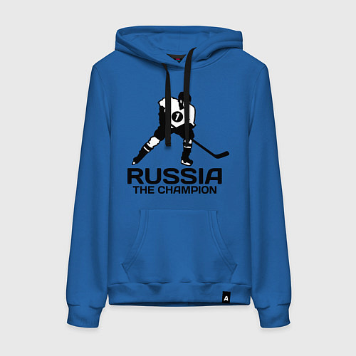 Женская толстовка-худи Russia: Hockey Champion / Синий – фото 1