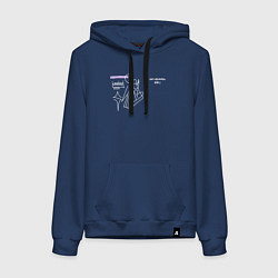 Толстовка-худи хлопковая женская SAYONARA BOY, цвет: тёмно-синий