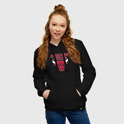 Женская толстовка-худи CHICAGO BULLS / Черный – фото 3