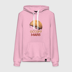Толстовка-худи хлопковая женская Захватить Марс, цвет: светло-розовый