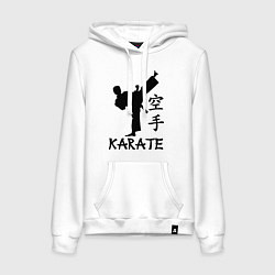 Толстовка-худи хлопковая женская Karate craftsmanship, цвет: белый