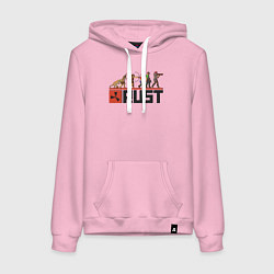 Толстовка-худи хлопковая женская Evolution Rust, цвет: светло-розовый