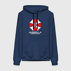 Толстовка-худи хлопковая женская UMBRELLA CORP, цвет: тёмно-синий