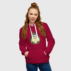 Толстовка-худи хлопковая женская Тоторо, цвет: маджента — фото 2