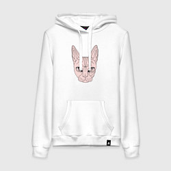 Толстовка-худи хлопковая женская КИС-КИС, цвет: белый