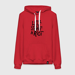 Толстовка-худи хлопковая женская Three Days Grace, цвет: красный