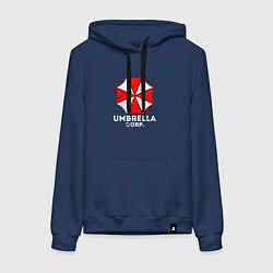 Толстовка-худи хлопковая женская UMBRELLA CORP, цвет: тёмно-синий
