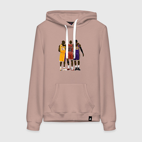 Женская толстовка-худи Kobe, Michael, LeBron / Пыльно-розовый – фото 1