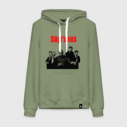 Толстовка-худи хлопковая женская Сопрано постер, цвет: авокадо