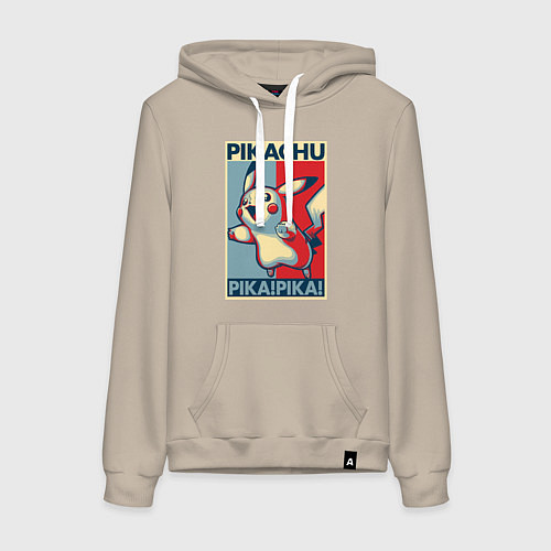 Женская толстовка-худи Пикачу / Миндальный – фото 1
