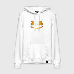 Толстовка-худи хлопковая женская Marshmello gold, цвет: белый