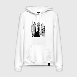 Толстовка-худи хлопковая женская No-Face Spirited Away Ghibli, цвет: белый