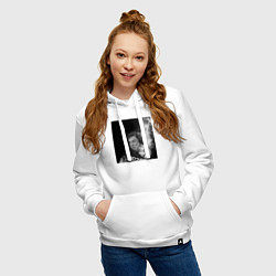 Толстовка-худи хлопковая женская MASK, цвет: белый — фото 2