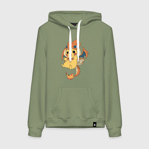 Женская толстовка-худи Покемон ПИКАЧУ / Авокадо – фото 1