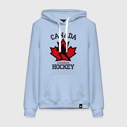 Толстовка-худи хлопковая женская Canada Hockey, цвет: мягкое небо