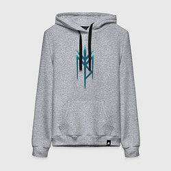 Толстовка-худи хлопковая женская Руны, цвет: меланж