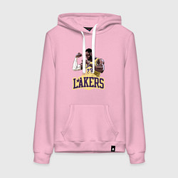 Толстовка-худи хлопковая женская LeBron - Lakers, цвет: светло-розовый