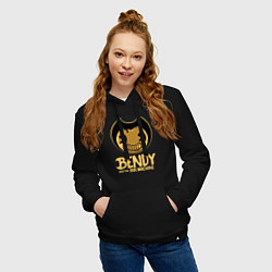 Толстовка-худи хлопковая женская Bendy And The Ink Machine, цвет: черный — фото 2