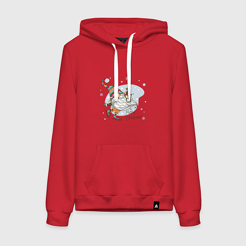 Женская толстовка-худи Рождественский гном / Красный – фото 1