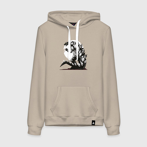 Женская толстовка-худи Годзилла / Миндальный – фото 1