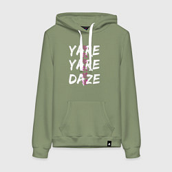Толстовка-худи хлопковая женская YARE YARE DAZE, цвет: авокадо