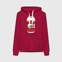 Толстовка-худи хлопковая женская Duff Beer, цвет: маджента