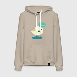 Толстовка-худи хлопковая женская ЧЫК-ЧЫРЫК, цвет: миндальный