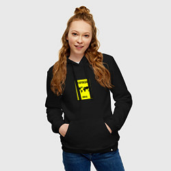 Толстовка-худи хлопковая женская ERROR, цвет: черный — фото 2