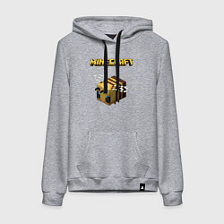 Толстовка-худи хлопковая женская Minecraft, цвет: меланж