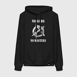 Женская толстовка-худи NO GODS NO MASTERS