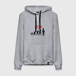 Толстовка-худи хлопковая женская Хватит за мной ходить, цвет: меланж