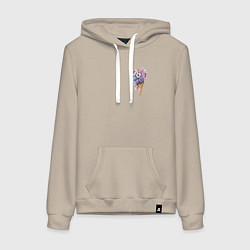 Толстовка-худи хлопковая женская Цветочное мороженое, цвет: миндальный