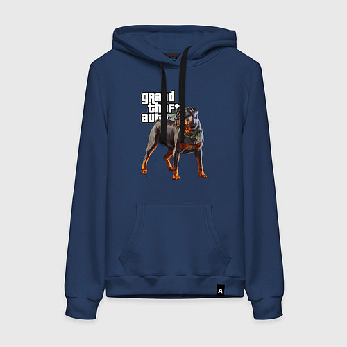 Женская толстовка-худи ЧОП - ротвейлер из GTA 5 / Тёмно-синий – фото 1