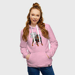 Толстовка-худи хлопковая женская ЧОП - ротвейлер из GTA 5, цвет: светло-розовый — фото 2