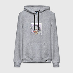 Толстовка-худи хлопковая женская Рэйзор, цвет: меланж