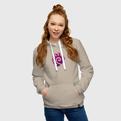 Толстовка-худи хлопковая женская Zerg logo Purple, цвет: миндальный — фото 2