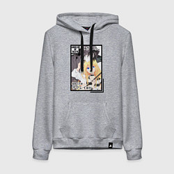 Толстовка-худи хлопковая женская Ангел кровопролития, цвет: меланж