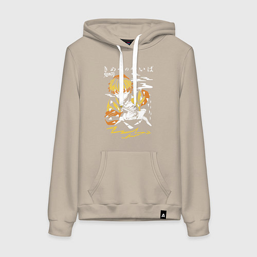 Женская толстовка-худи Зеницу Агацума Kimetsu no Yaiba / Миндальный – фото 1