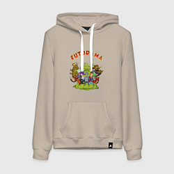 Толстовка-худи хлопковая женская Slurm team, цвет: миндальный