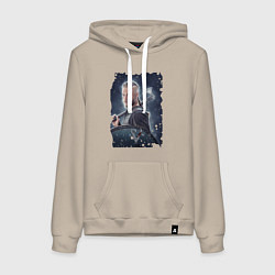 Толстовка-худи хлопковая женская Рагнар, цвет: миндальный