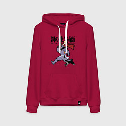 Толстовка-худи хлопковая женская Стальные алхимики Элрик собака, цвет: маджента