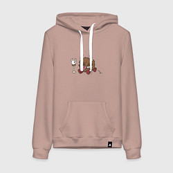 Толстовка-худи хлопковая женская Честер dont starve, цвет: пыльно-розовый