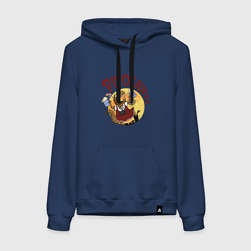 Женская толстовка-худи Пивозавр / Тёмно-синий – фото 1