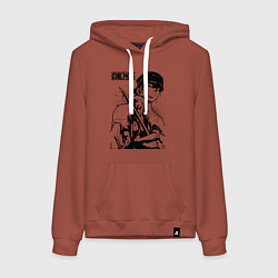 Толстовка-худи хлопковая женская Ророноа Зоро One Piece, цвет: кирпичный