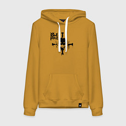 Толстовка-худи хлопковая женская Пираты Белоуса One Piece, цвет: горчичный