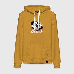 Толстовка-худи хлопковая женская Очень страшное кино - Wazzaap Крик, цвет: горчичный