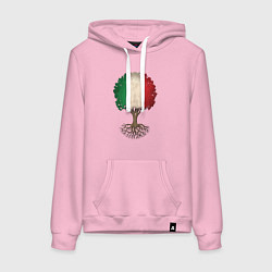 Толстовка-худи хлопковая женская Italy Tree, цвет: светло-розовый