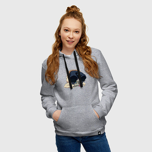 Женская толстовка-худи Клинок, рассекающий демонов / Меланж – фото 3