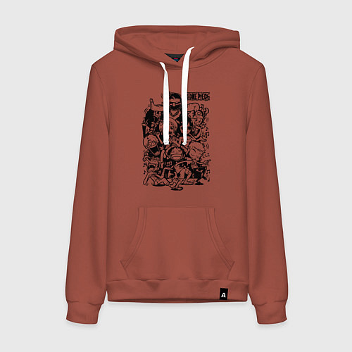 Женская толстовка-худи Персонажи Ван-Пис Большой куш / Кирпичный – фото 1